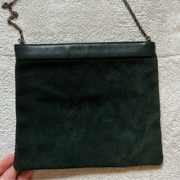 Vintage Crown Lewis Green Leather Shoulder Bag - Picture 4 of 6